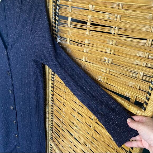 We The Free Midnight Blue Knit Cardigan duster with copper rose shimmer medium - Picture 8 of 13